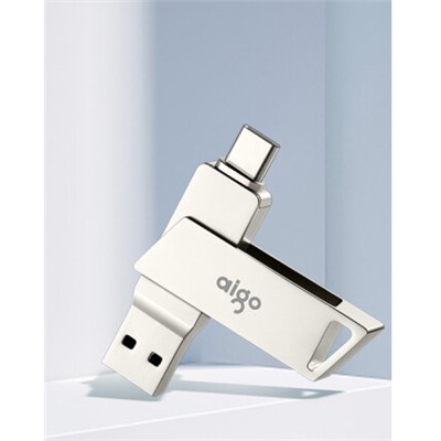 爱国者/Aigo  64GB Type-C USB3.1 U盘/存储卡 U350 银色 双接口手机电脑两用
